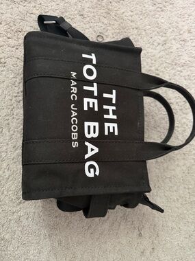 Marc Jacobs Black Canvas 'The Tote Bag' Logo Tote